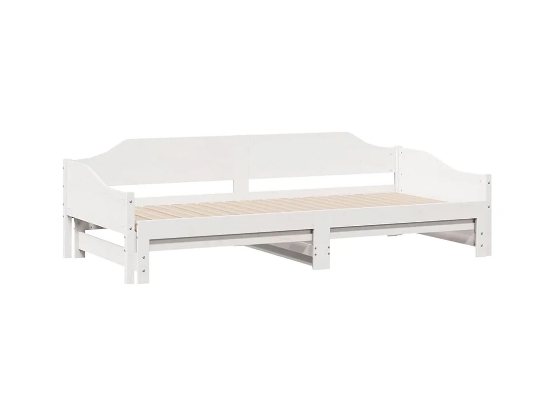 Divano Letto con Letto Estraibile Bianco 90x200cm Massello Pino