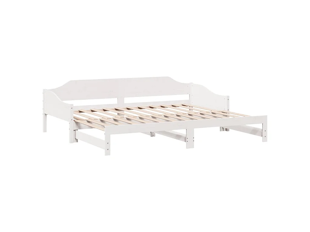 Divano Letto con Letto Estraibile Bianco 90x200cm Massello Pino