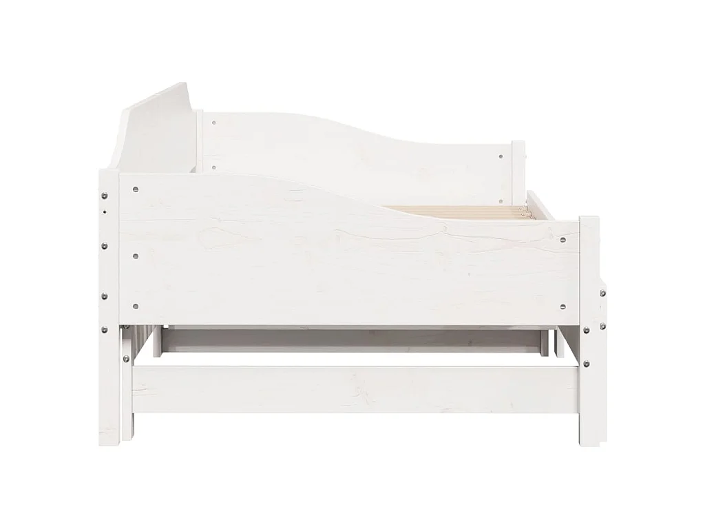Divano Letto con Letto Estraibile Bianco 90x200cm Massello Pino