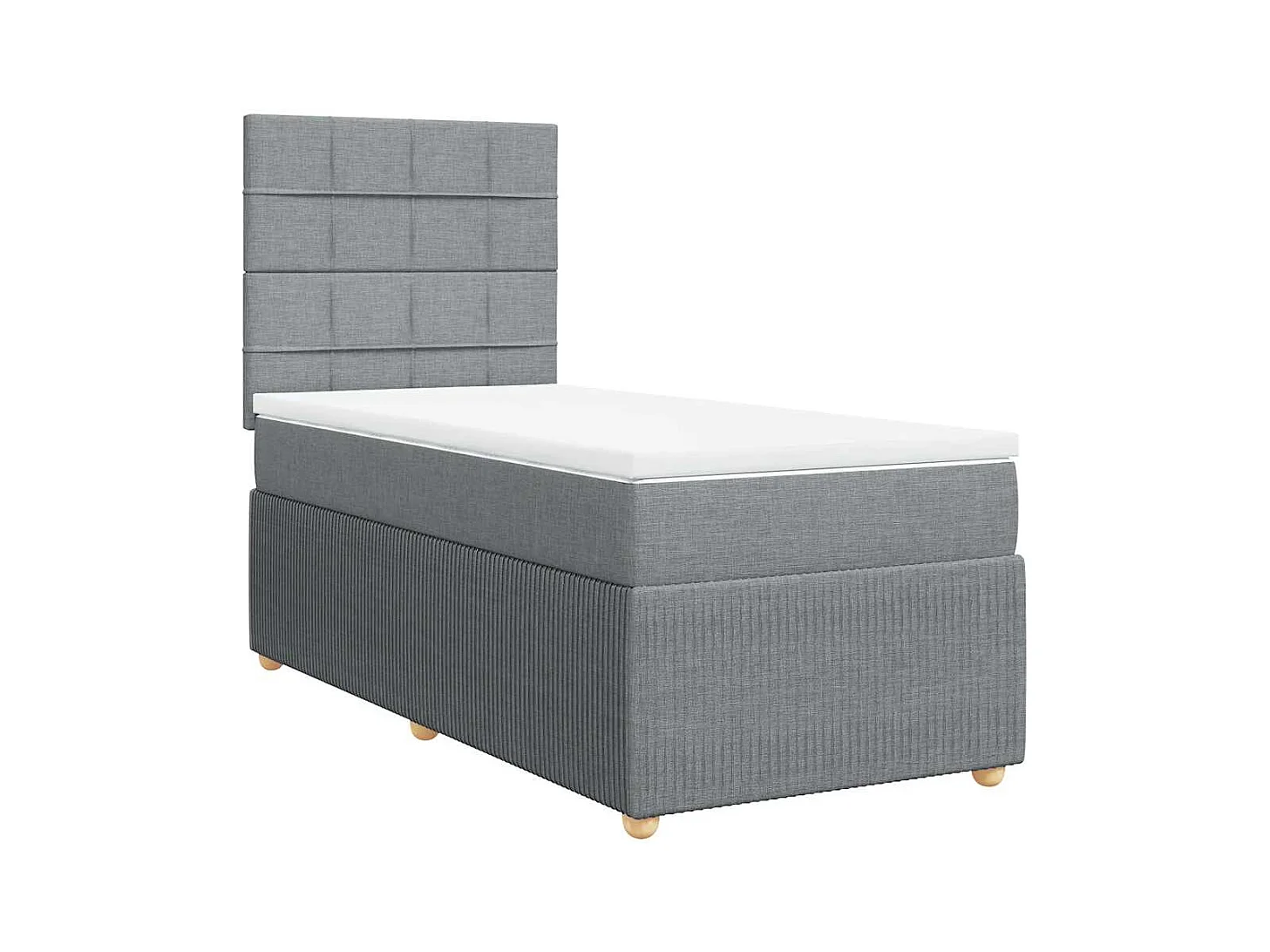 Sommier à lattes de lit avec matelas Gris clair 90x200 cm Tissu