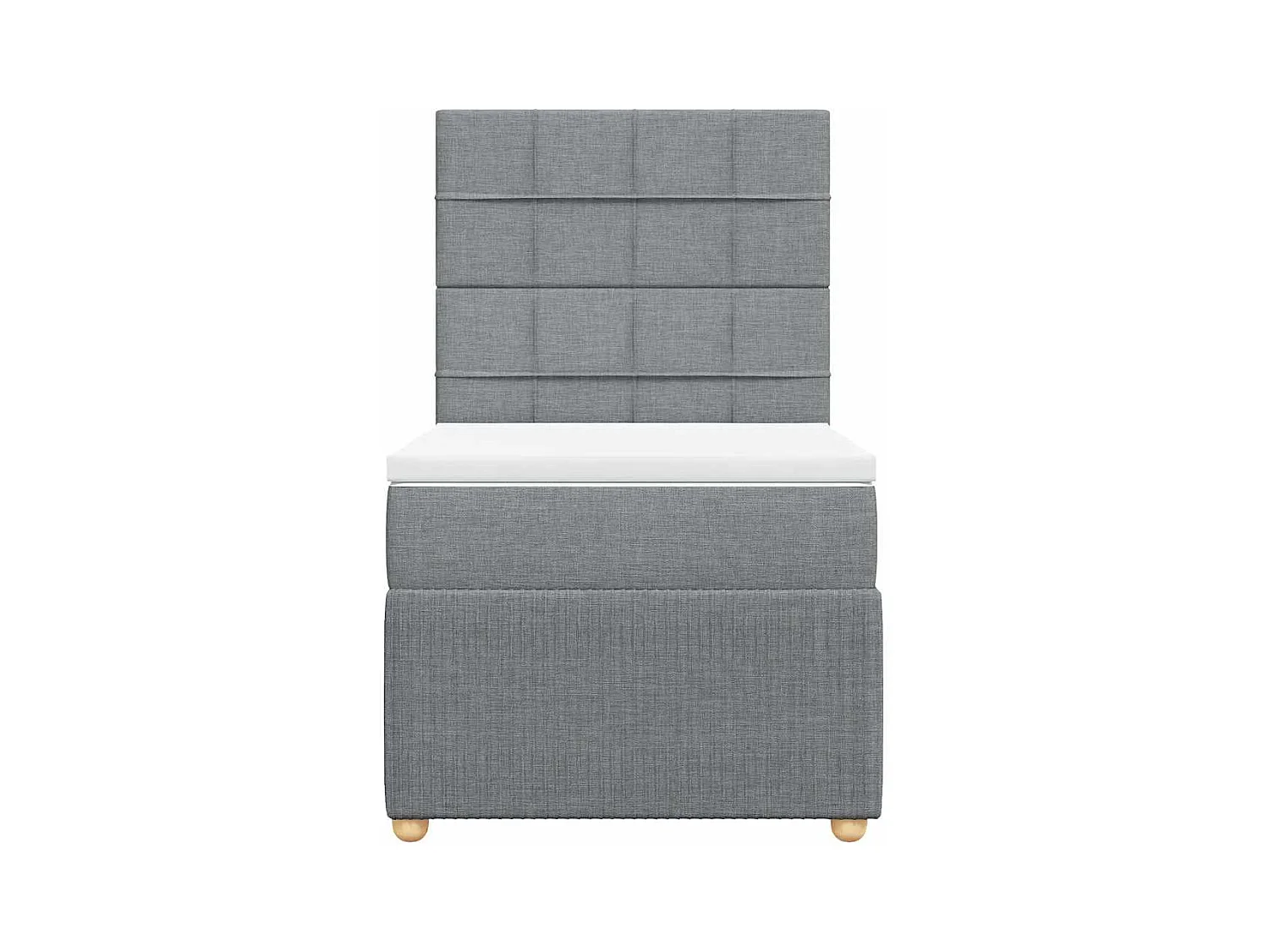 Sommier à lattes de lit avec matelas Gris clair 90x200 cm Tissu