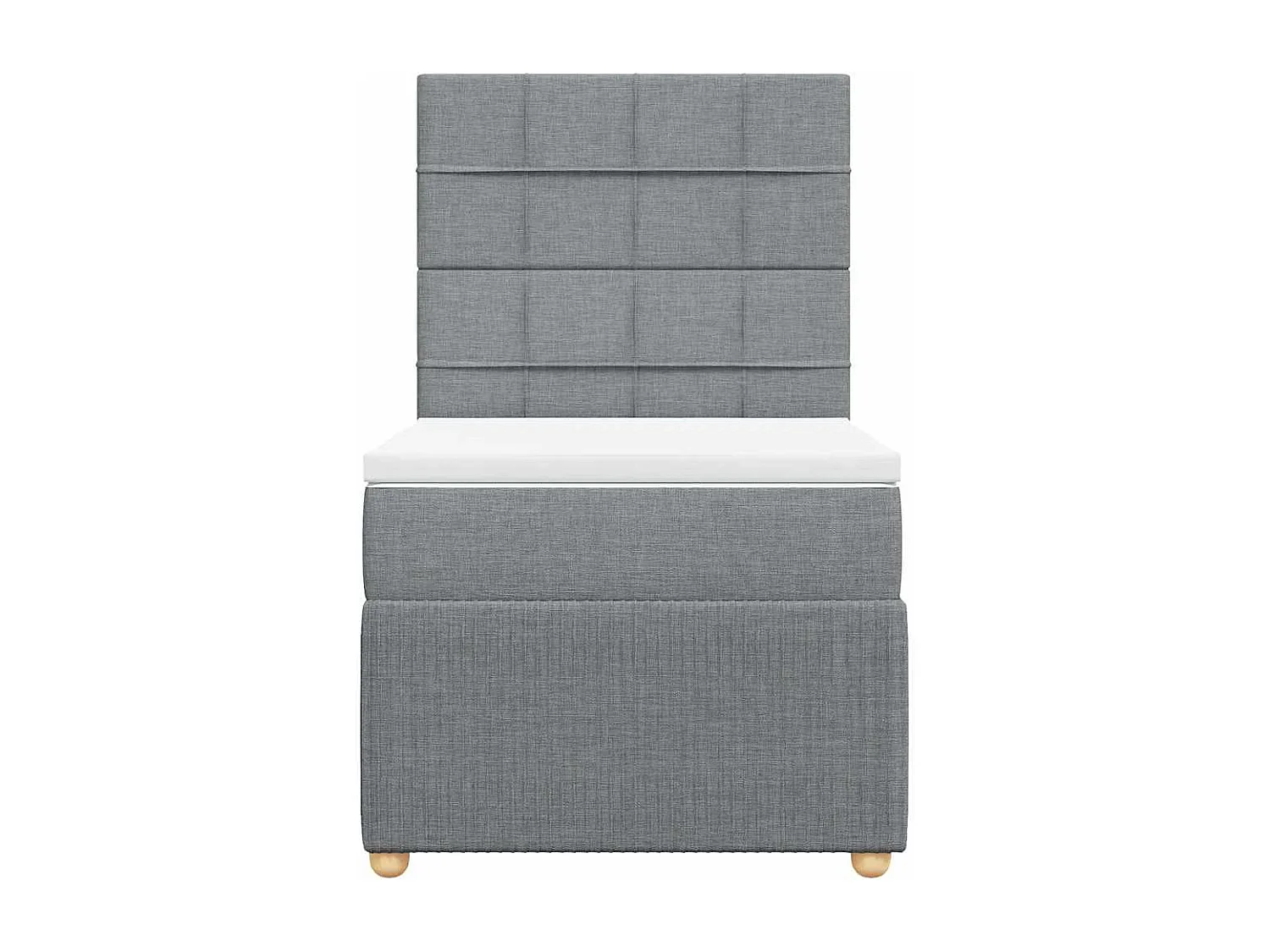 Sommier à lattes de lit avec matelas Gris clair 90x200 cm Tissu