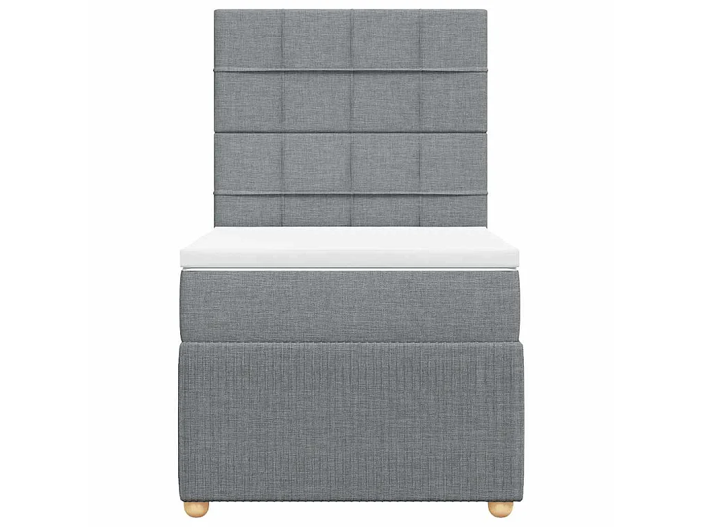 Sommier à lattes de lit avec matelas Gris clair 90x200 cm Tissu