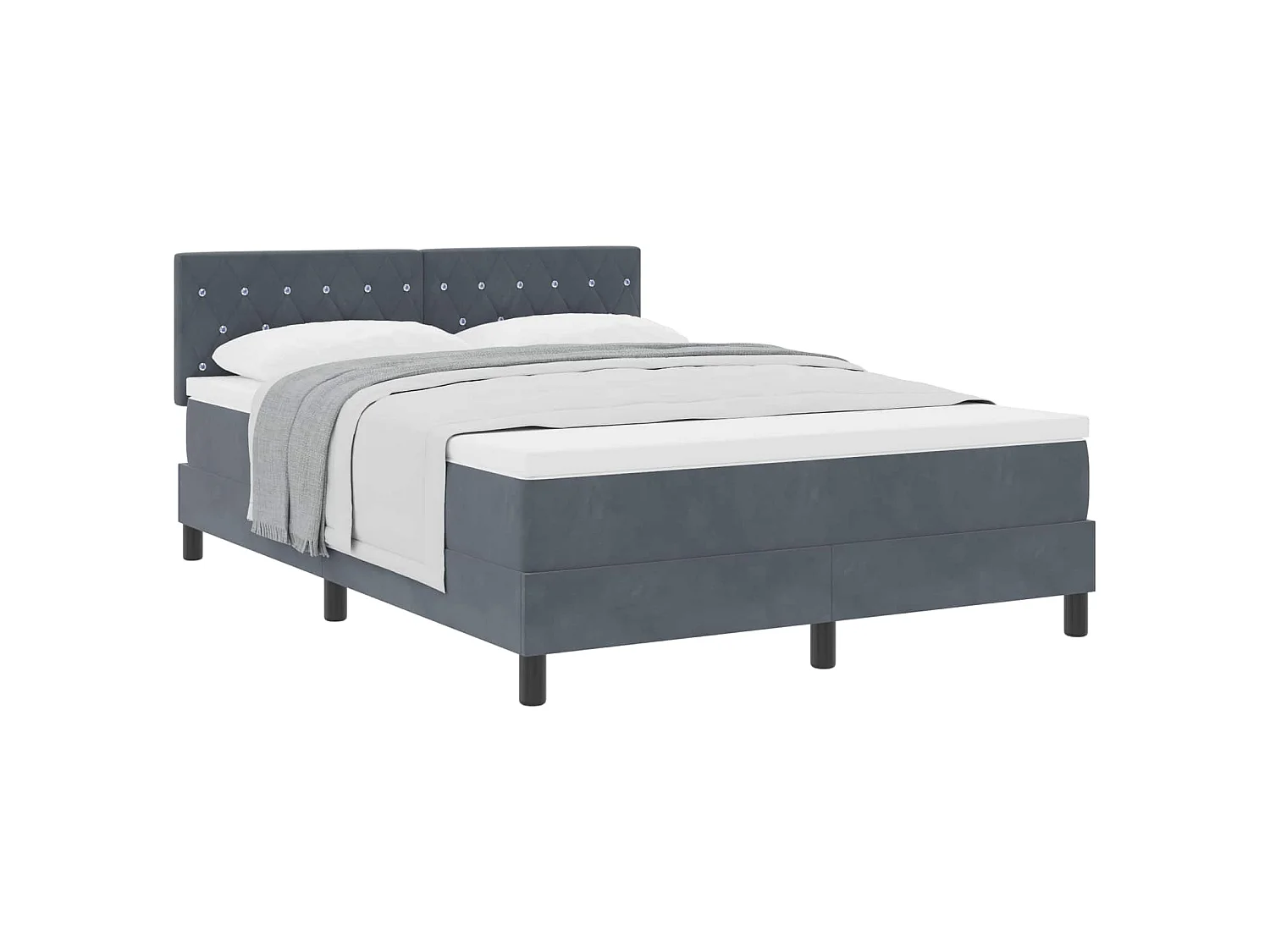 Boxspringbed met matras Donkergrijs 160 x 200 cm Fluweel