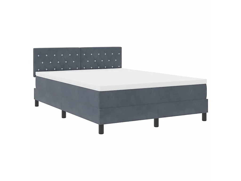 Boxspringbed met matras Donkergrijs 160 x 200 cm Fluweel