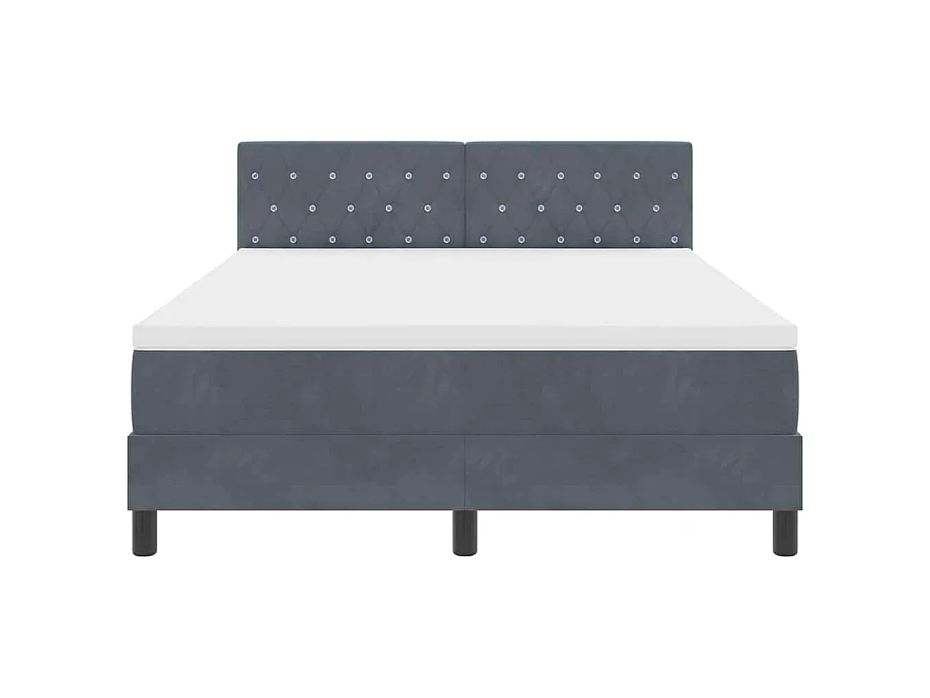 Boxspringbed met matras Donkergrijs 160 x 200 cm Fluweel