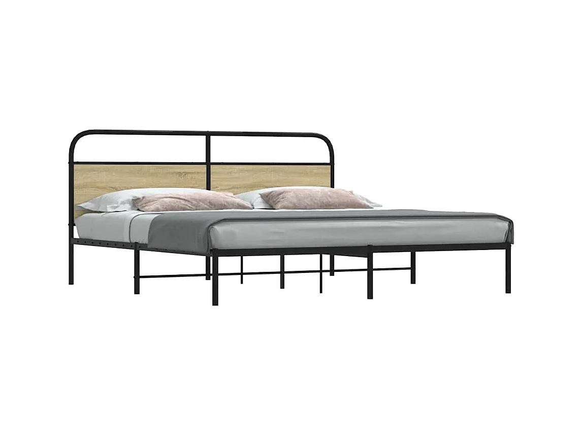Bedframe zonder matras metaal sonoma eikenkleurig 180x200 cm