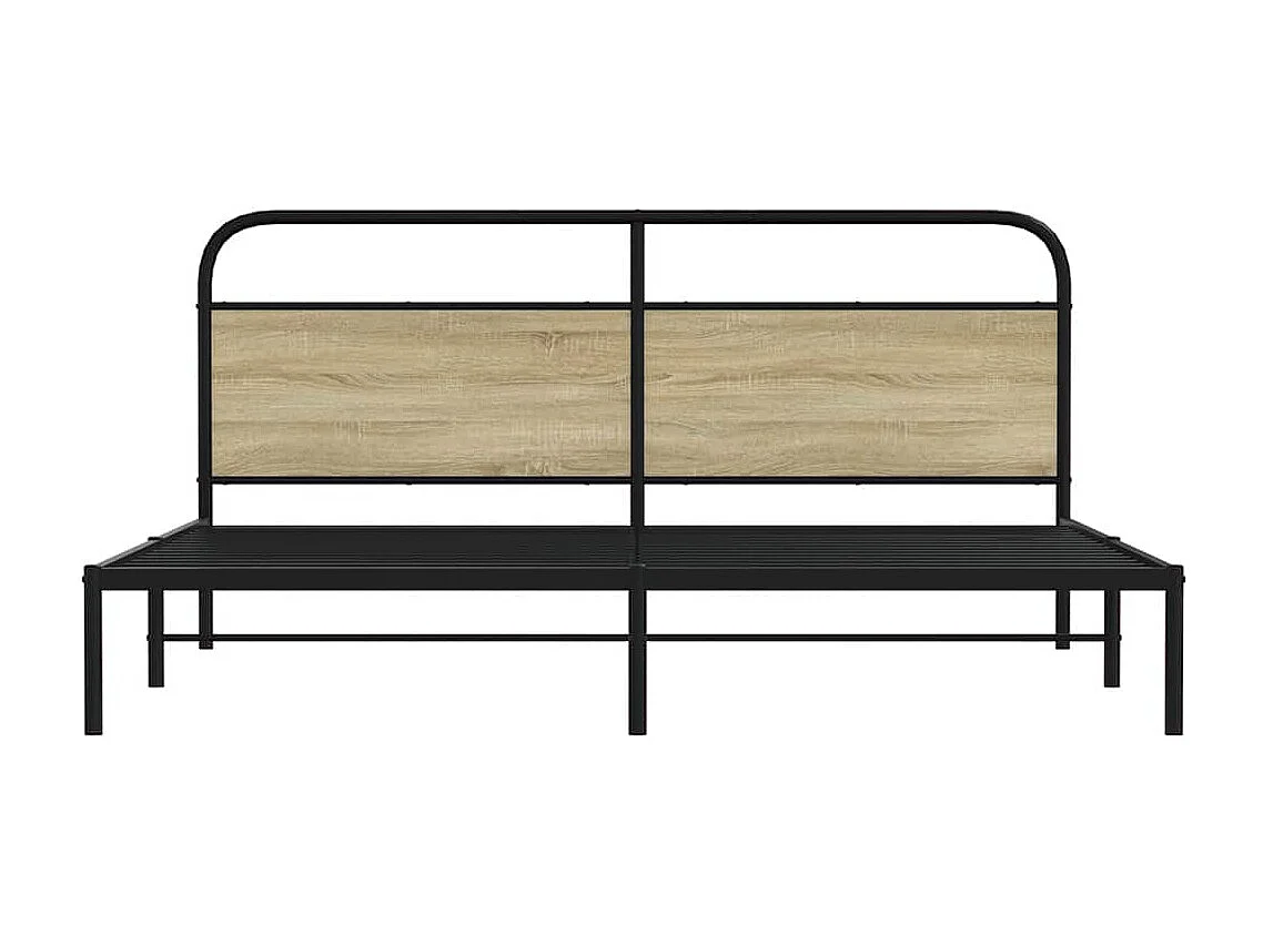 Estrutura de cama sem colchão 180x200cm metal carvalho sonoma