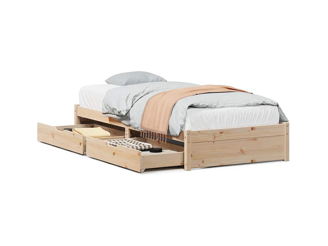 Giroletto senza Materasso 100x200 cm in Legno Massello di Pino