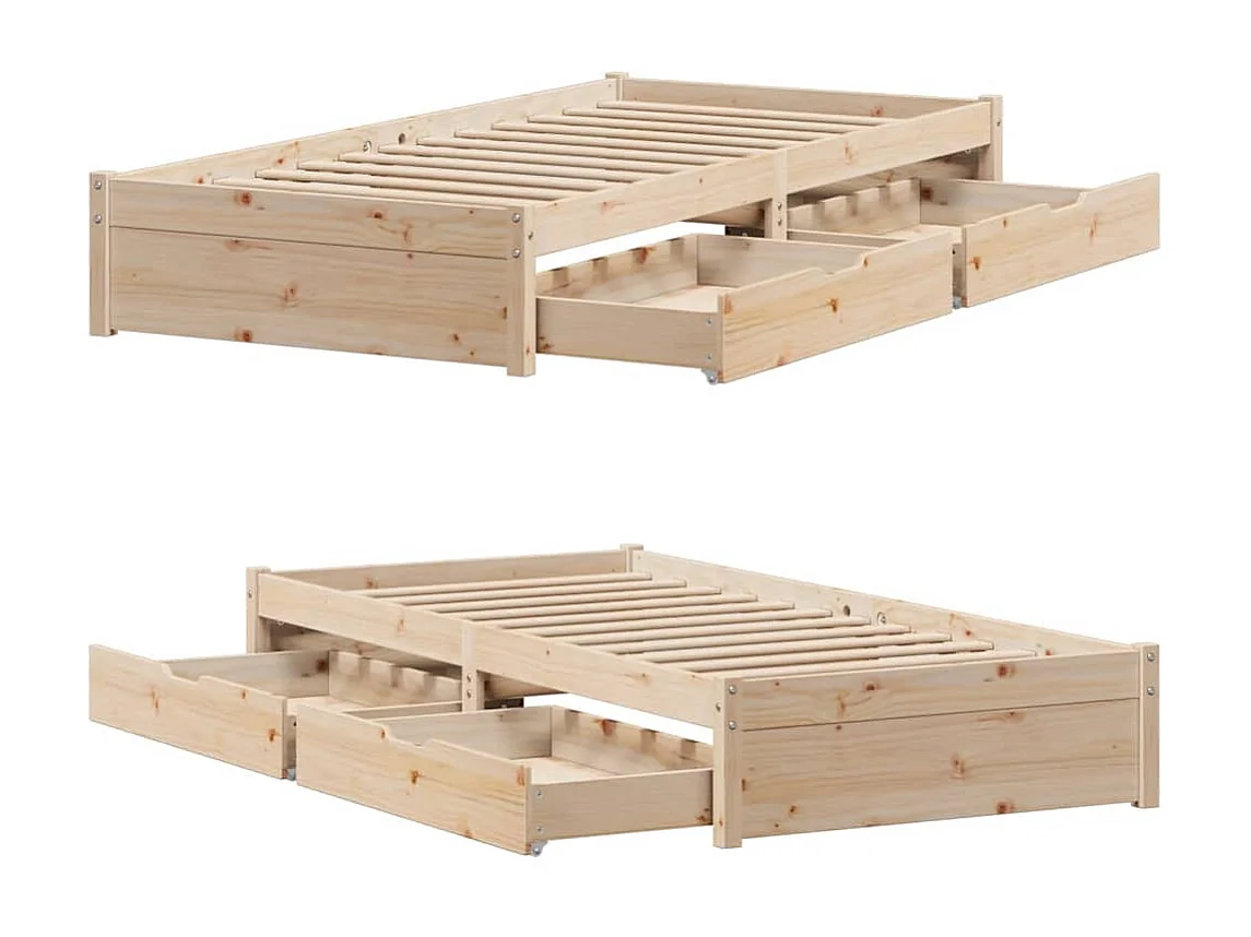 Giroletto senza Materasso 100x200 cm in Legno Massello di Pino