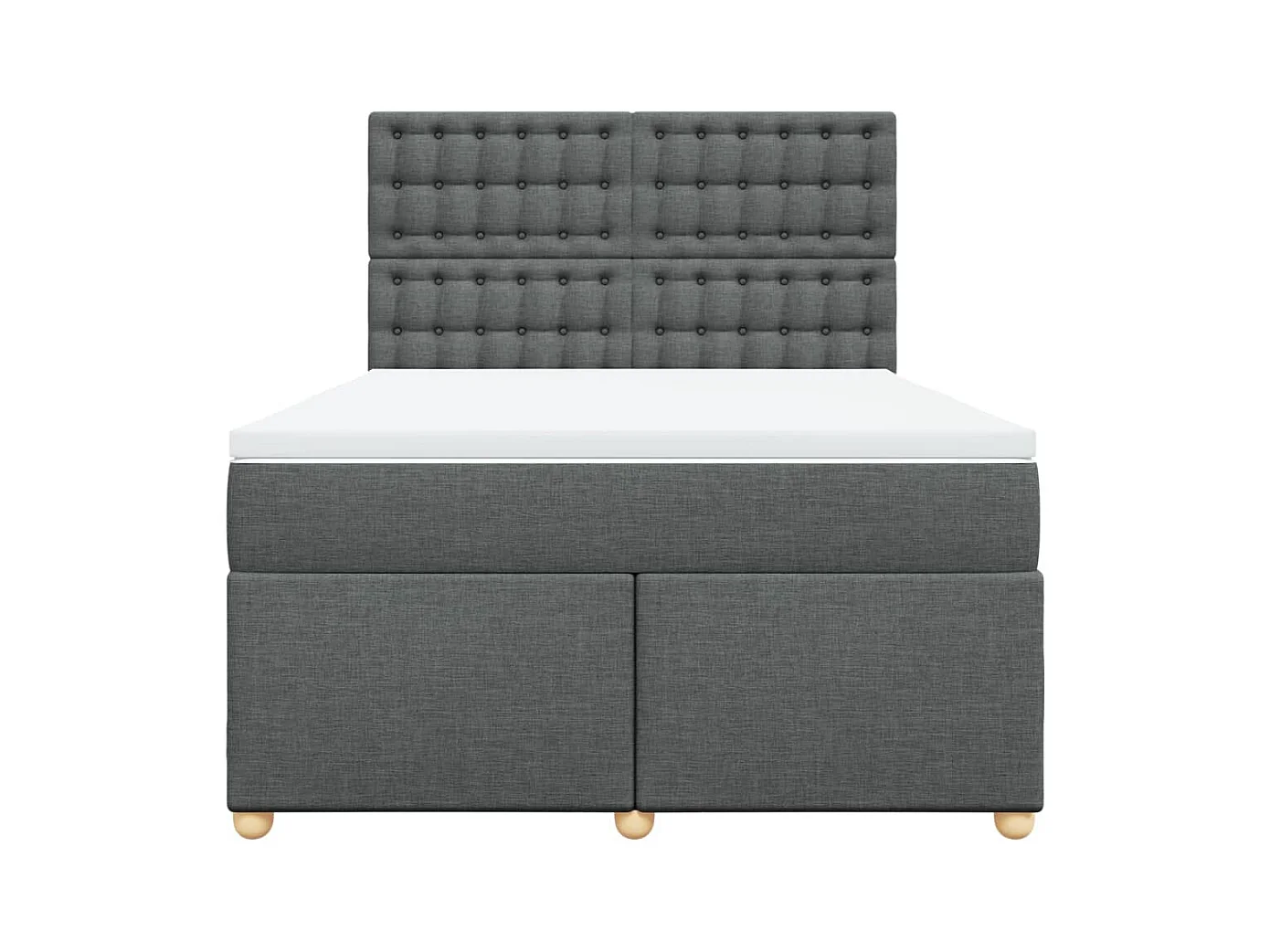 Boxspring met matras stof donkergrijs 160x200 cm