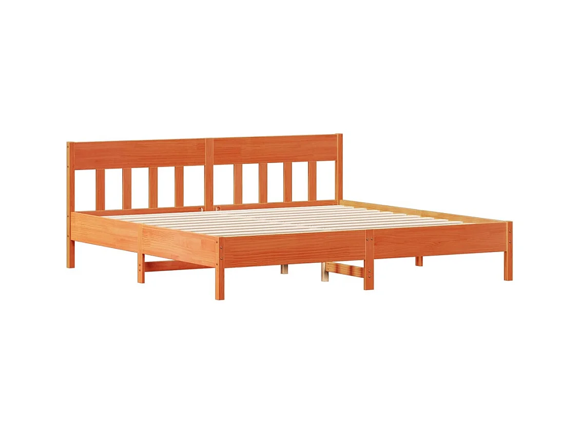 Cadre de lit sans matelas cire marron 180x200cm bois pin massif