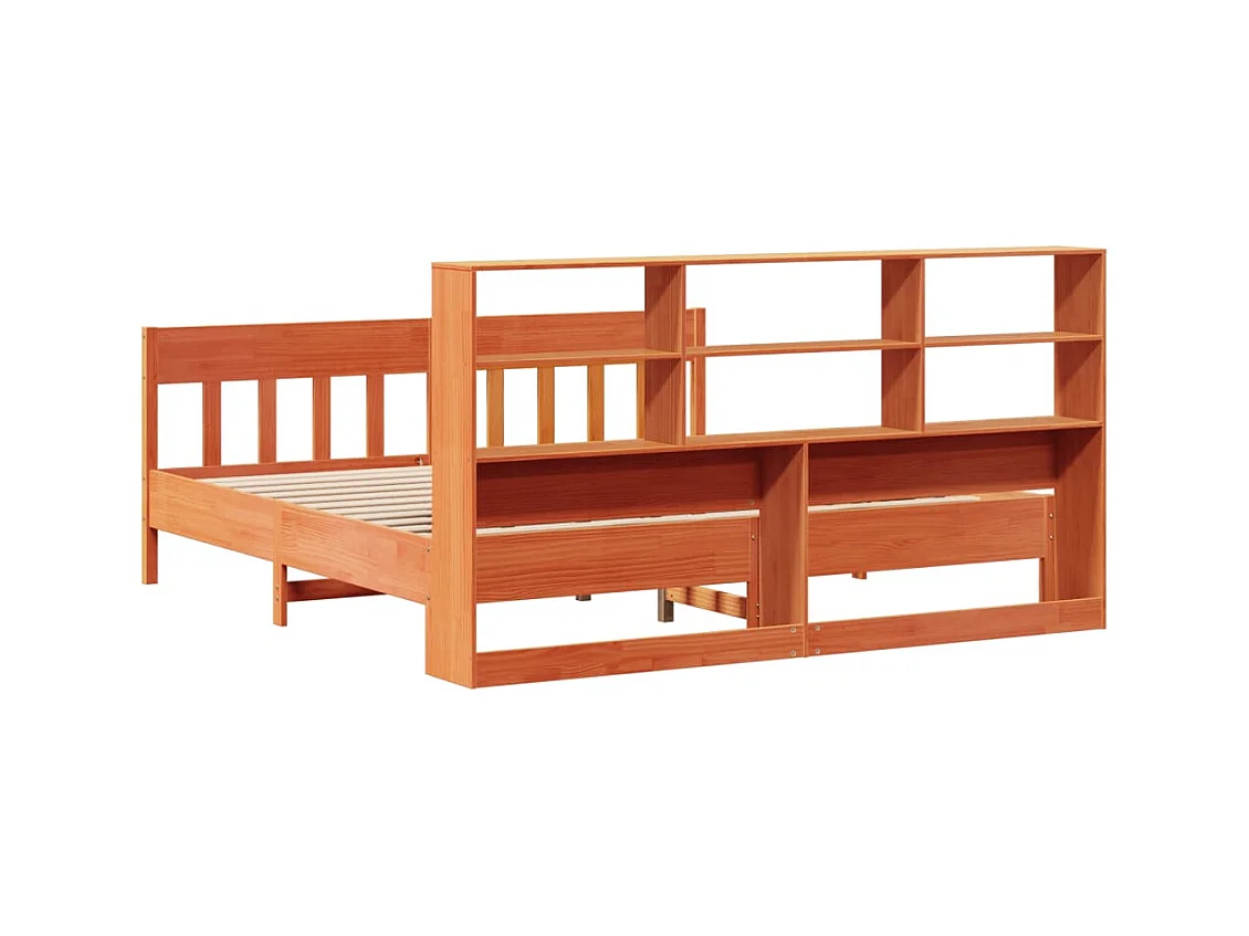 Cadre de lit sans matelas cire marron 180x200cm bois pin massif