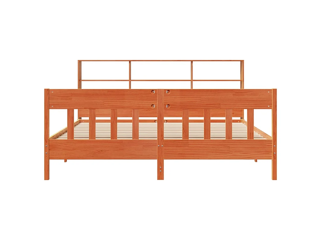 Cadre de lit sans matelas cire marron 180x200cm bois pin massif