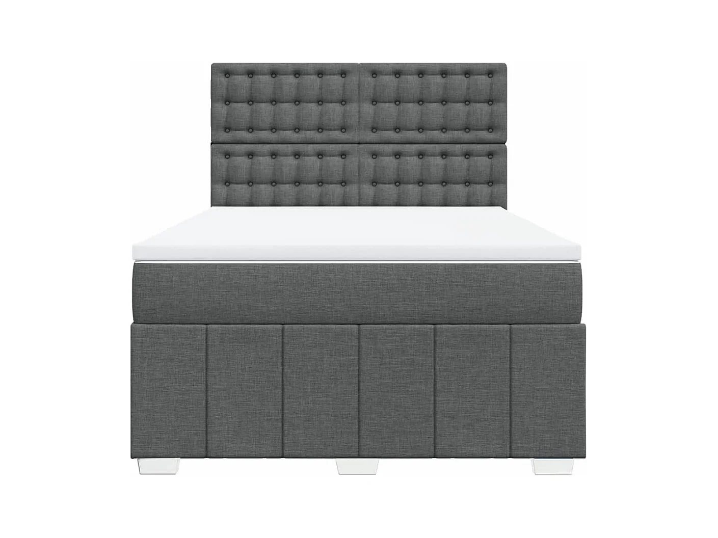 Sommier à lattes de lit avec matelas Gris foncé 160x200cm Tissu