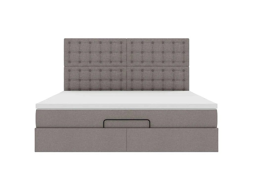 Struttura Letto Pouf con Materasso Tortora 180x200cm in Tessuto