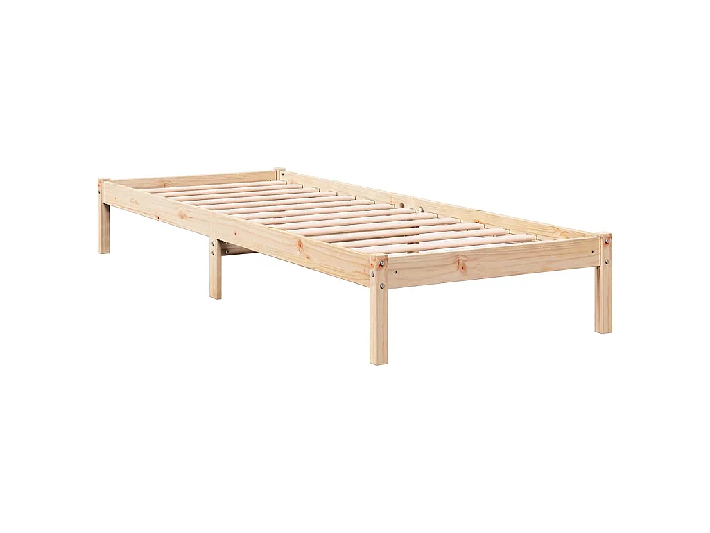 Cadre de lit extra long sans matelas 100x220 cm bois massif pin