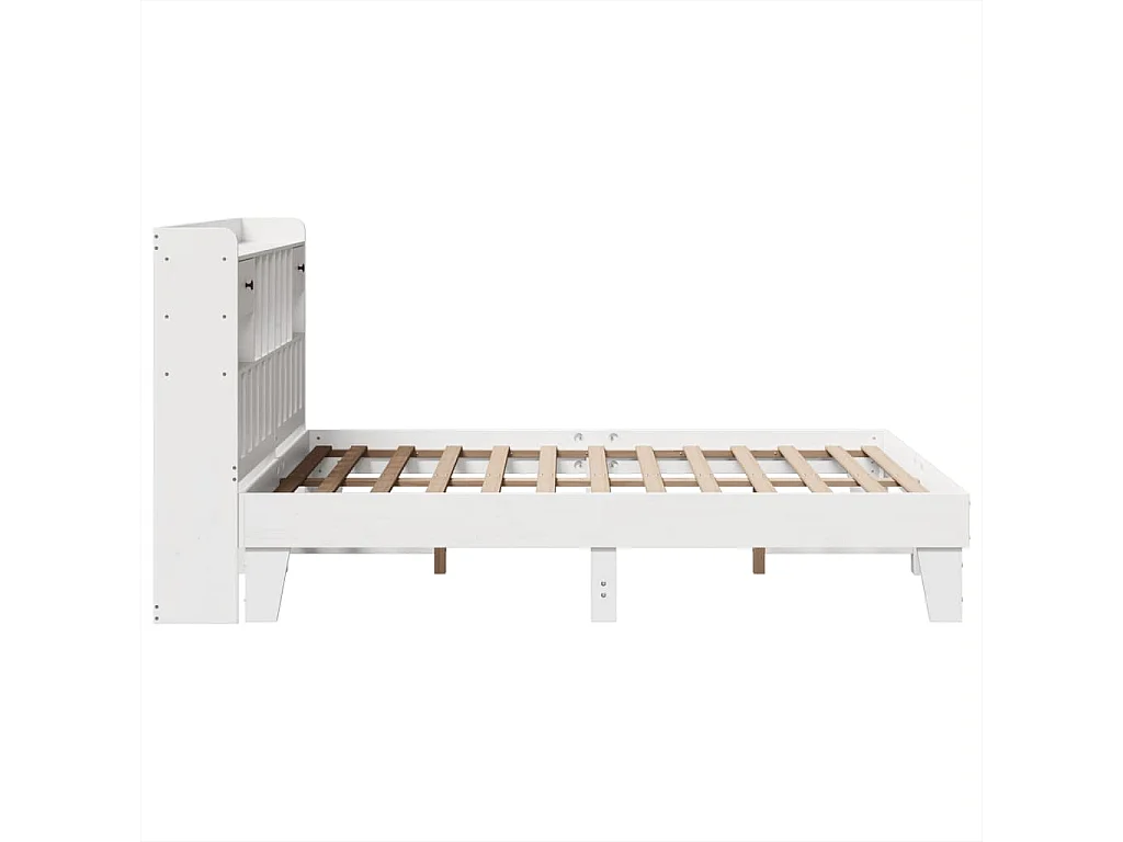 Cadre de lit sans matelas blanc 160x200 cm bois de pin massif