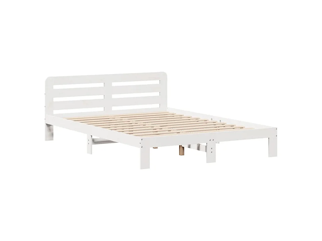 Massivholzbett ohne Matratze Weiß 160x200 Kiefernholz