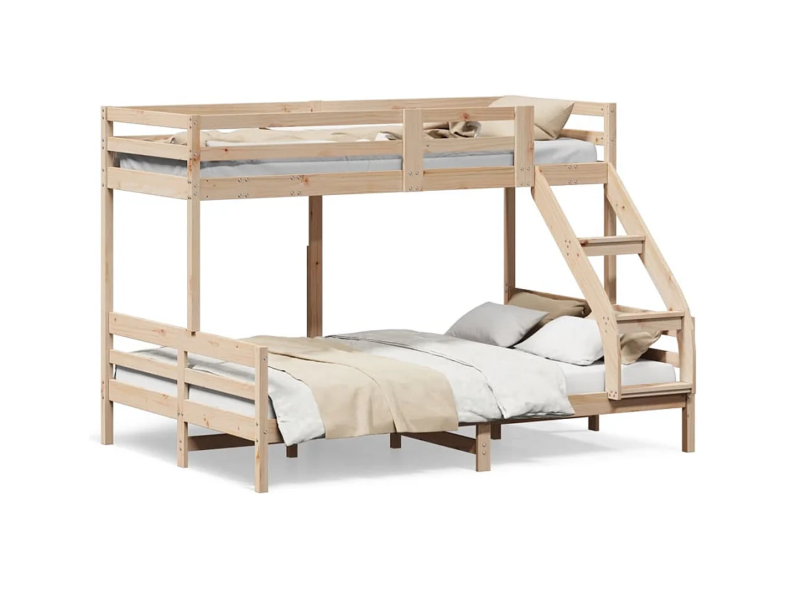 Letto a Castello 90x200/140x200 cm in Legno Massello di Pino