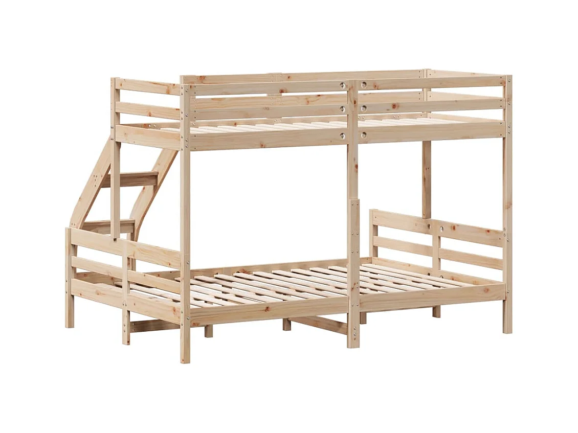 Letto a Castello 90x200/140x200 cm in Legno Massello di Pino