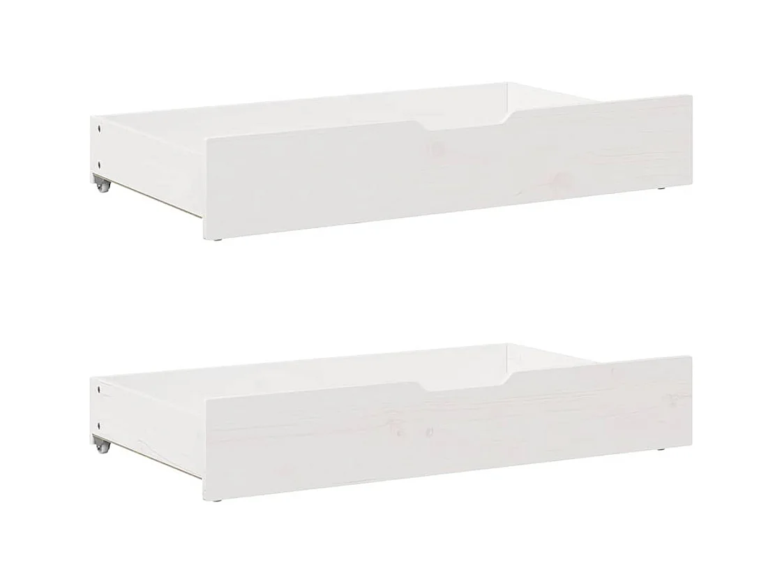 Cadre de lit avec tiroirs sans matelas blanc 100x200 cm