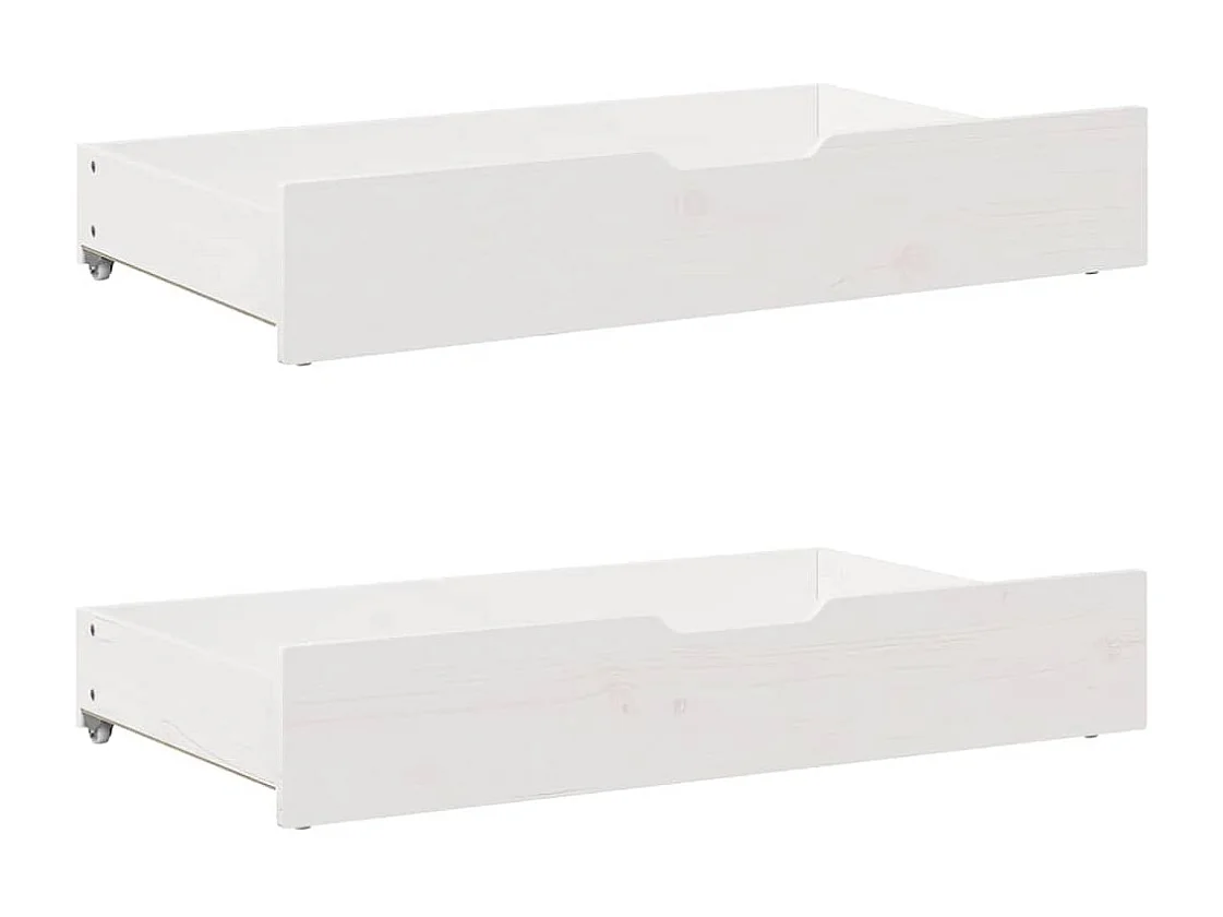 Cadre de lit avec tiroirs sans matelas blanc 100x200 cm