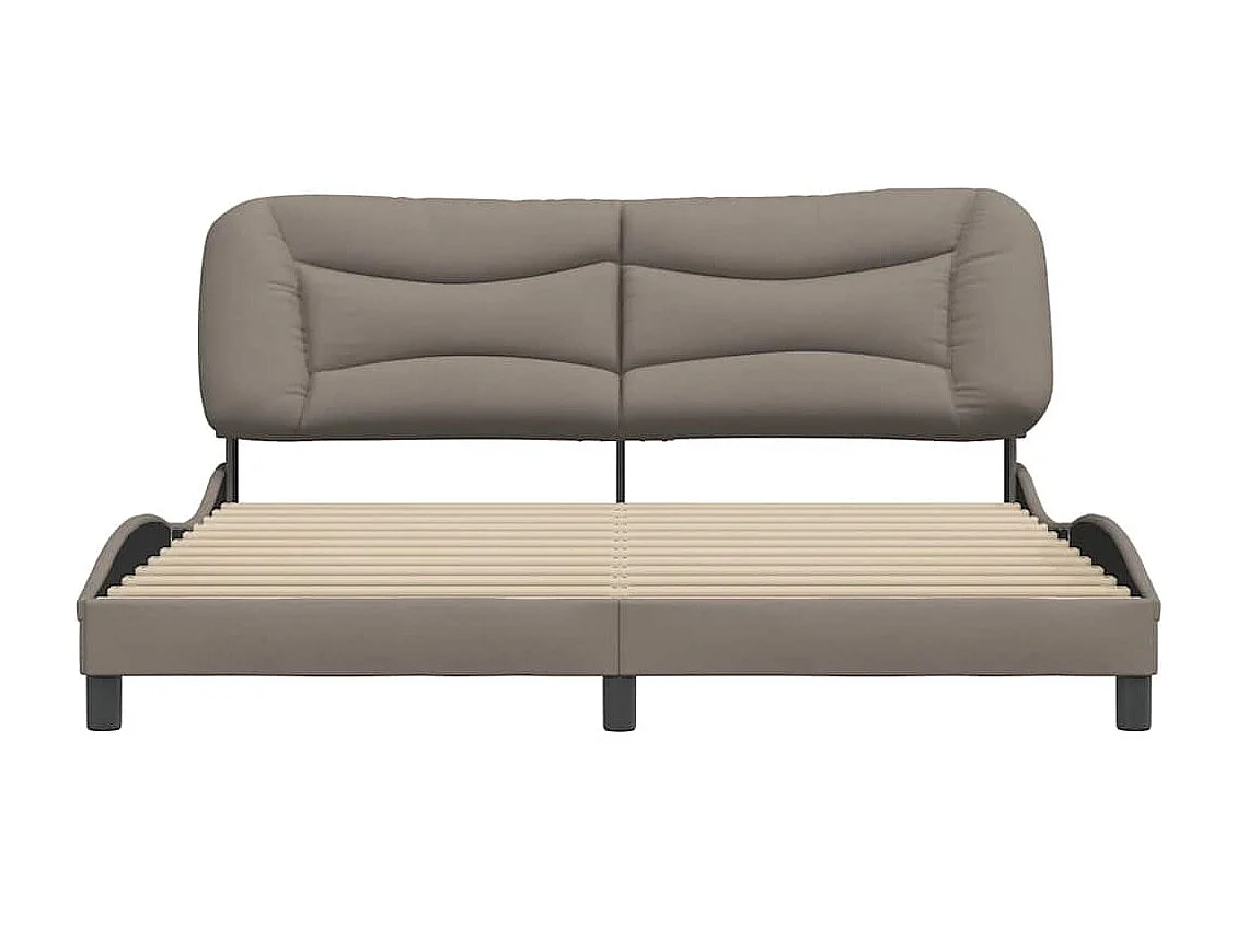 Cadre de lit sans matelas Hvar taupe 180x200 cm tissu