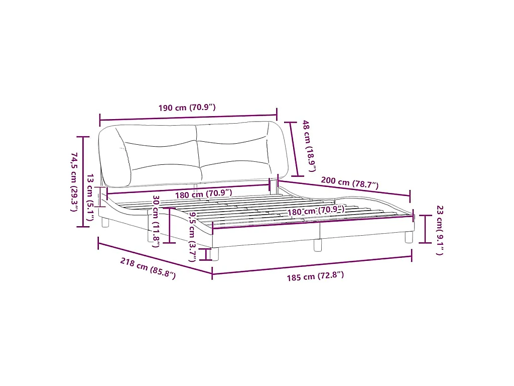 Giroletto senza Materasso Hvar Tortora 180x200 cm in Tessuto