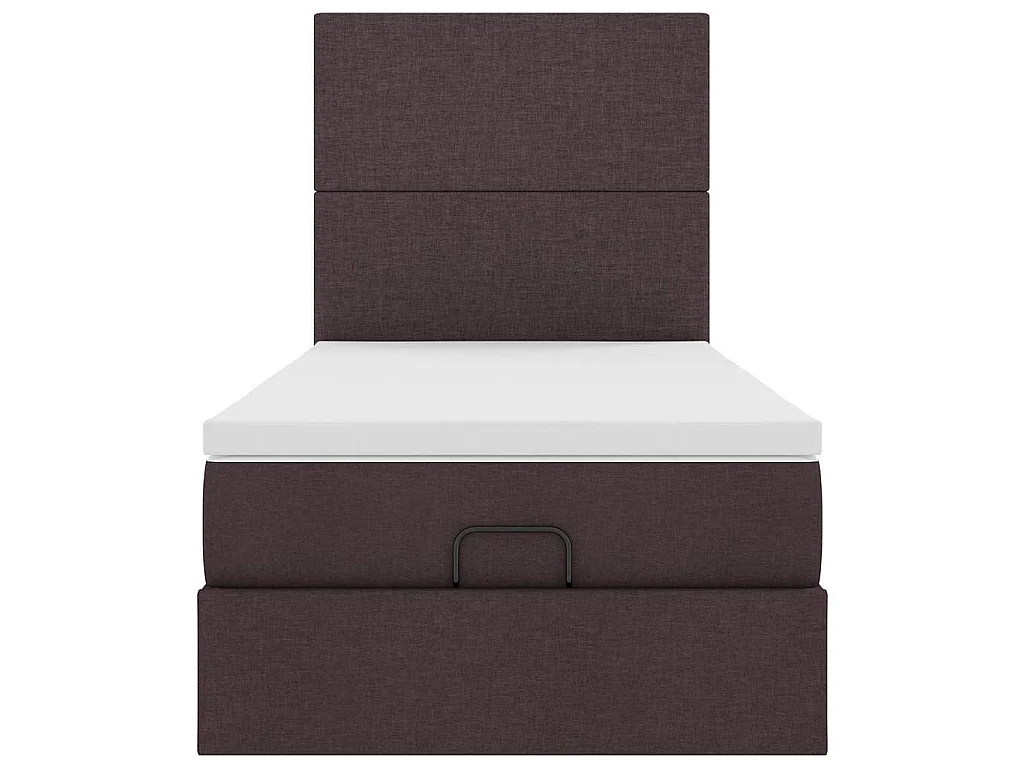 Ottoman bed met matras 90x190cm stof donkerbruin