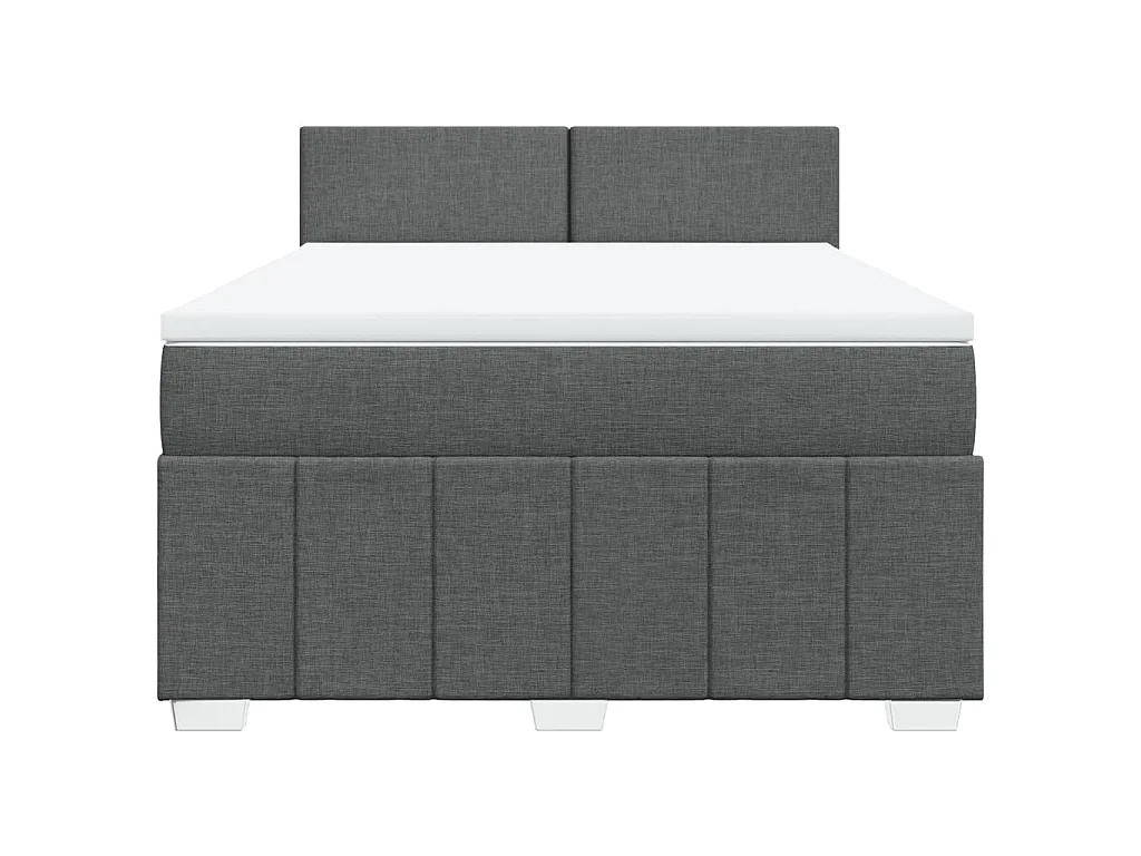 Giroletto a Molle con Materasso Grigio Scuro 140x190 cm Tessuto