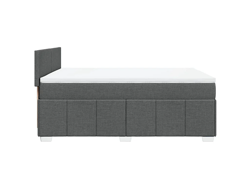 Giroletto a Molle con Materasso Grigio Scuro 140x190 cm Tessuto