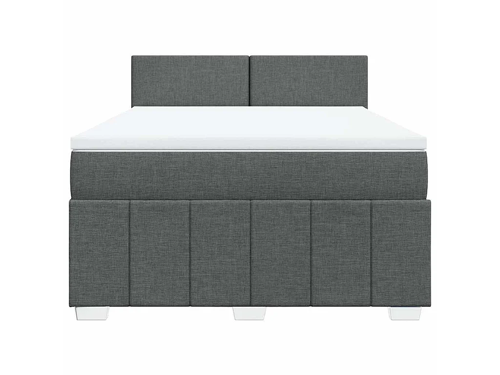 Boxspringbett mit Matratze Dunkelgrau 140x190 cm Stoff