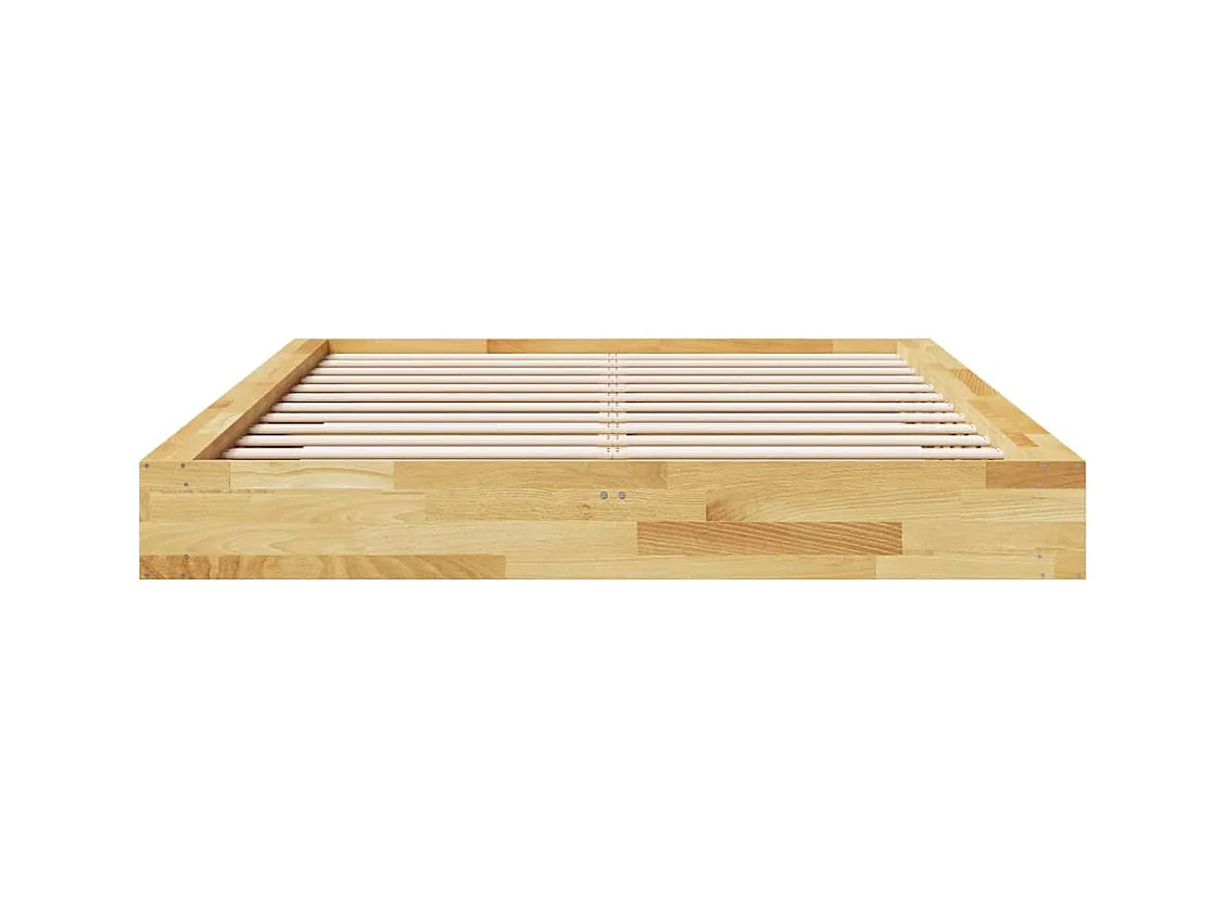 Cadre de lit sans matelas 160x200 cm bois massif de chêne