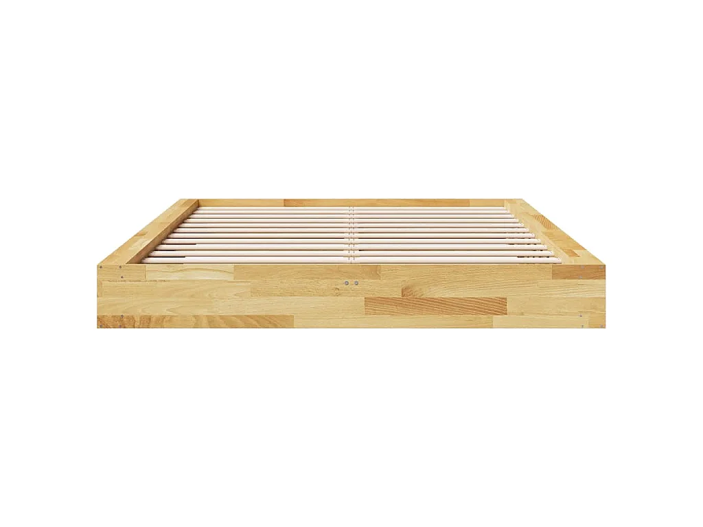 Cadre de lit sans matelas 160x200 cm bois massif de chêne