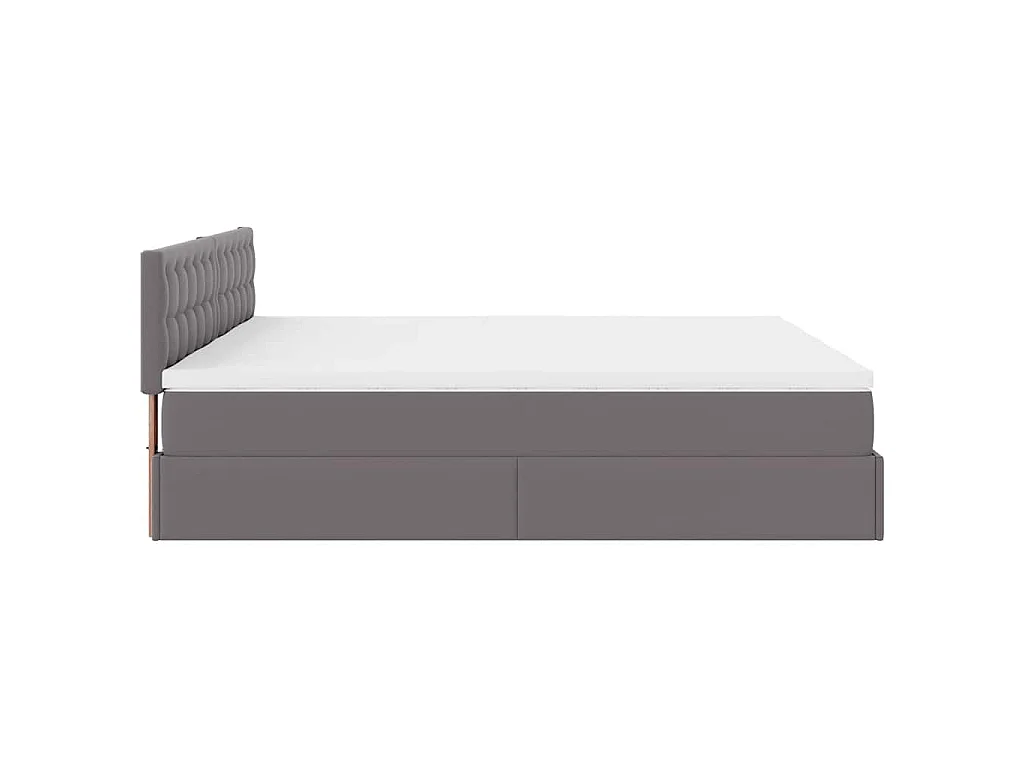 Struttura Letto Pouf con Materassi Grigio 180x200 cm Similpelle