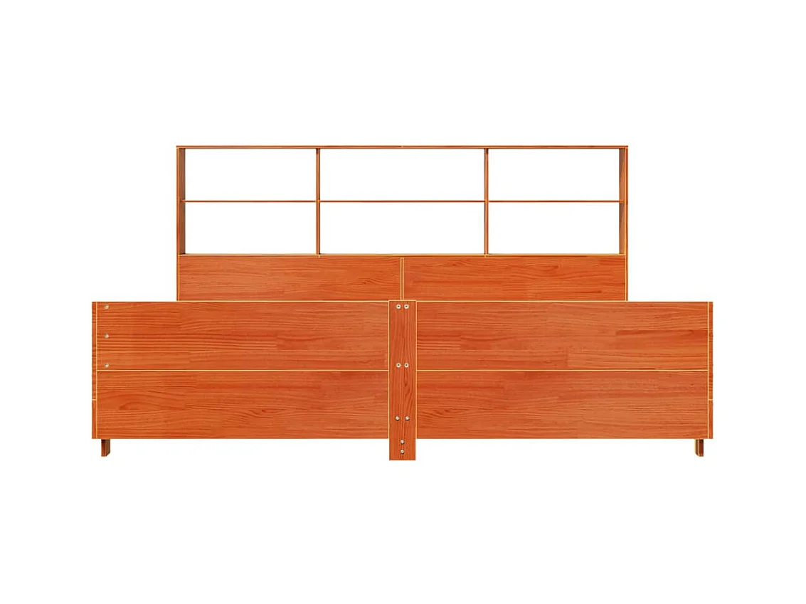 Cadre de lit sans matelas cire marron 180x200cm bois pin massif