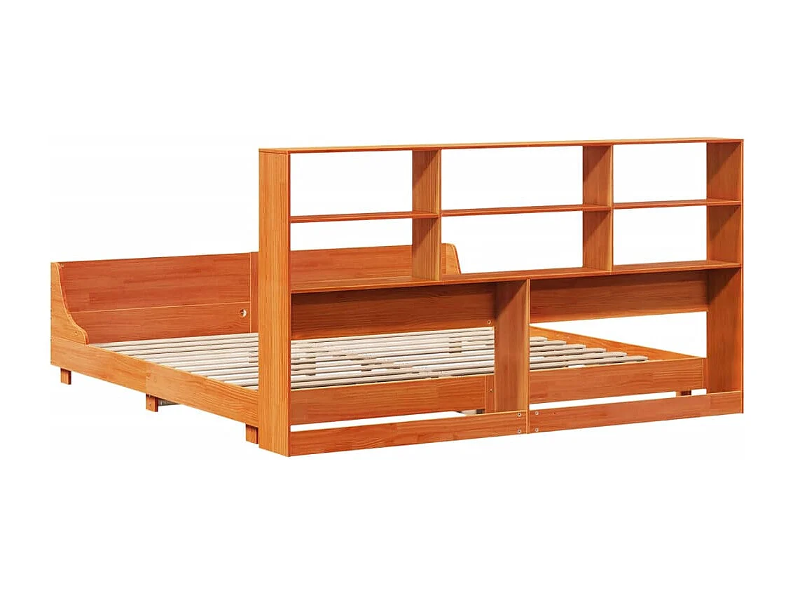 Cadre de lit sans matelas cire marron 180x200cm bois pin massif