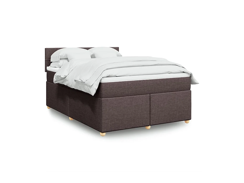 Boxspringbett mit Matratze Dunkelbraun 140x200 cm Stoff