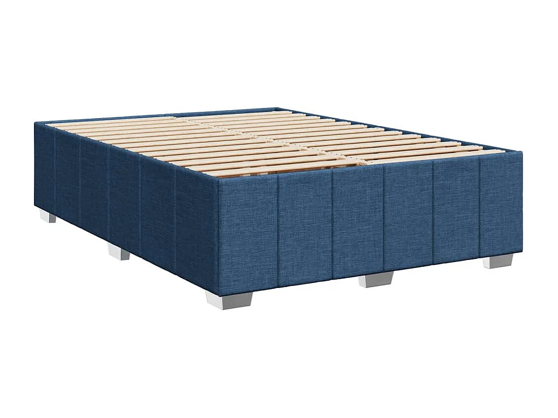 Cama com molas/colchão 160x200 cm tecido azul