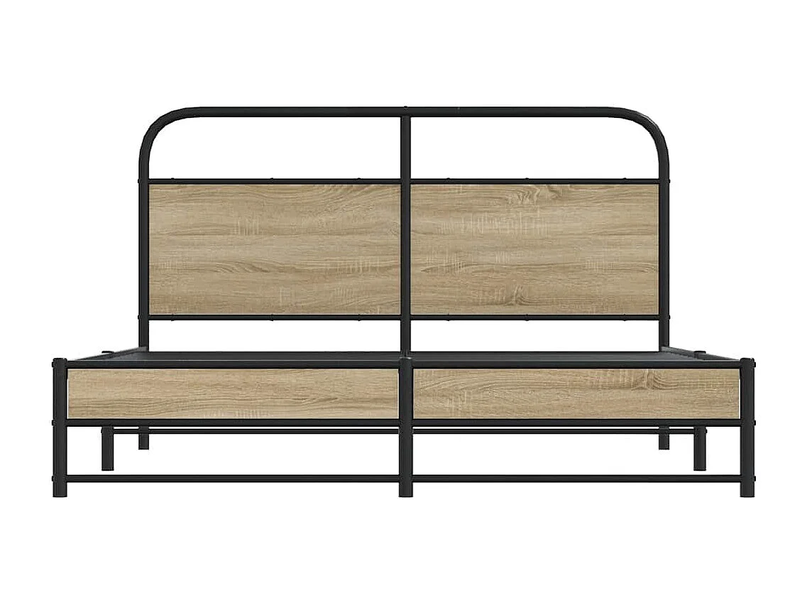 Bedframe zonder matras metaal gerookt eikenkleurig 160x200 cm