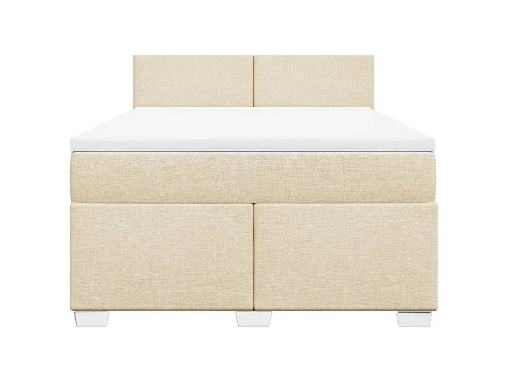 Boxspringbett mit Matratze Creme 160x200 cm Stoff