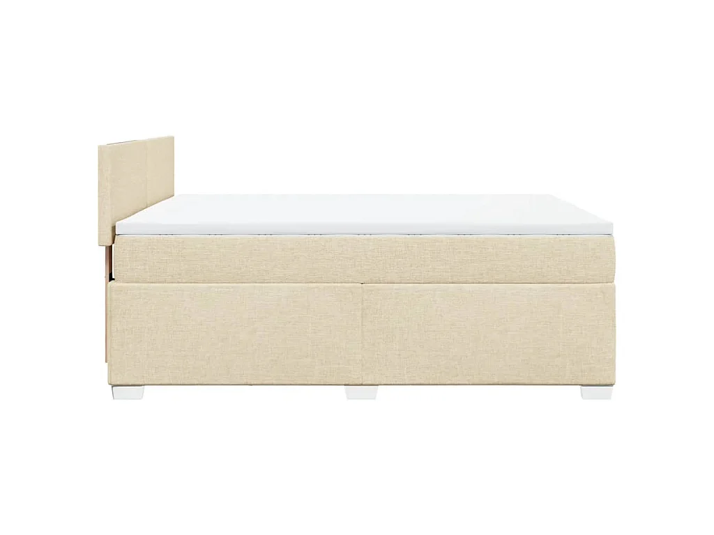 Boxspringbett mit Matratze Creme 160x200 cm Stoff