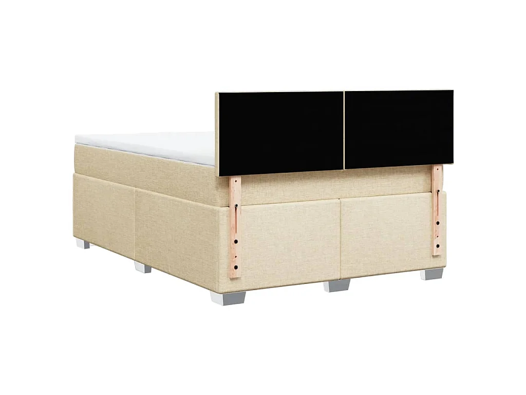 Boxspringbett mit Matratze Creme 160x200 cm Stoff