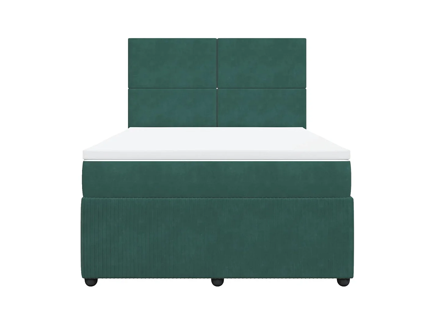 Sommier à lattes de lit et matelas Vert foncé 140x200cm Velours