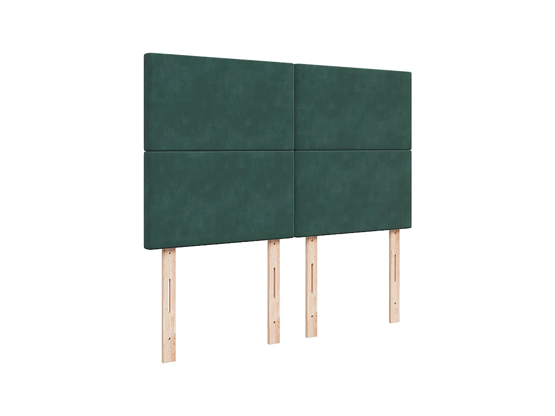 Sommier à lattes de lit et matelas Vert foncé 140x200cm Velours