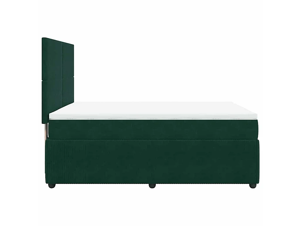 Boxspringbett mit Matratze Dunkelgrün 140x200 cm Samt