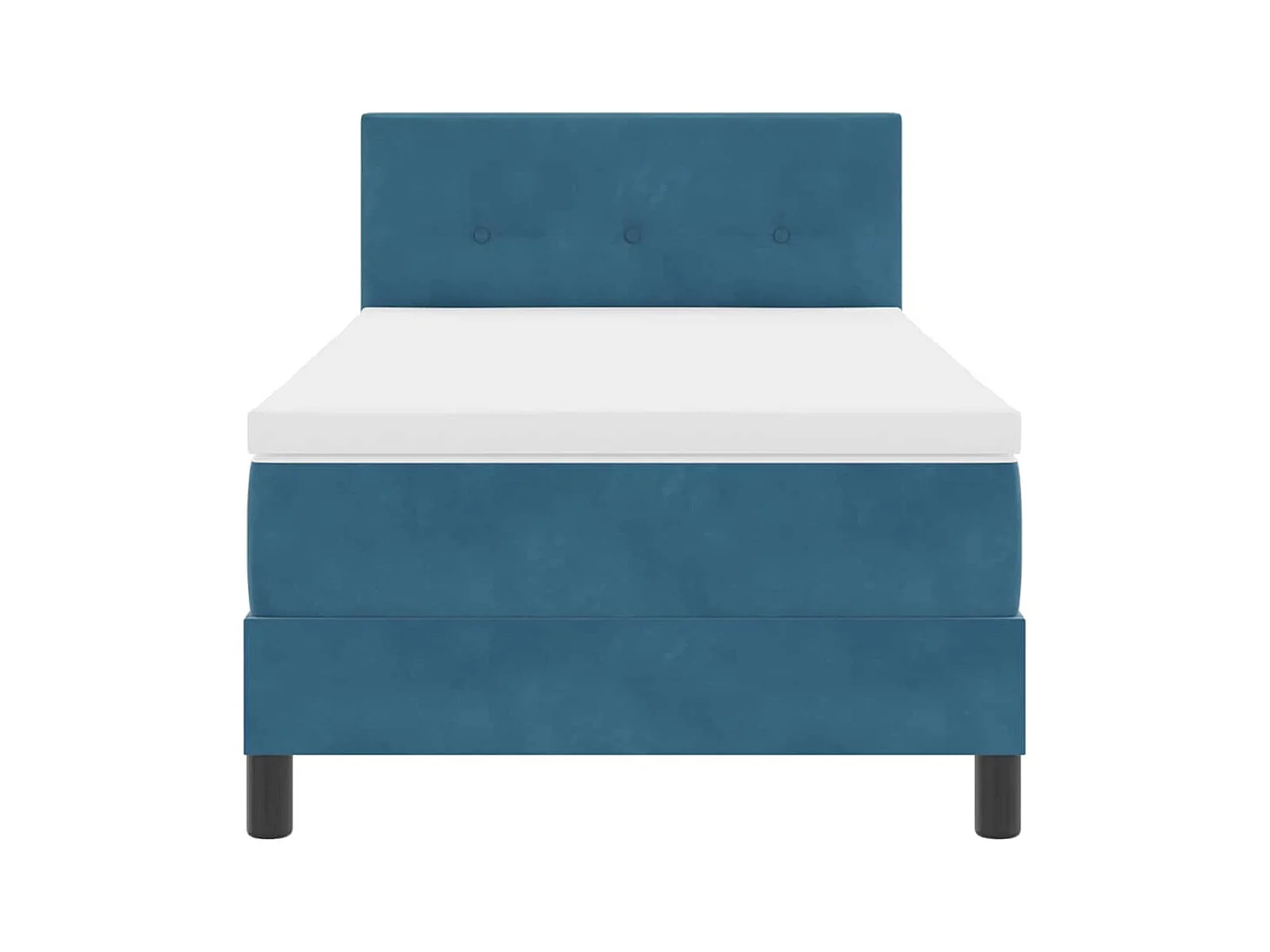 Lit à ressorts avec matelas Bleu foncé 90 x 190 cm tissu