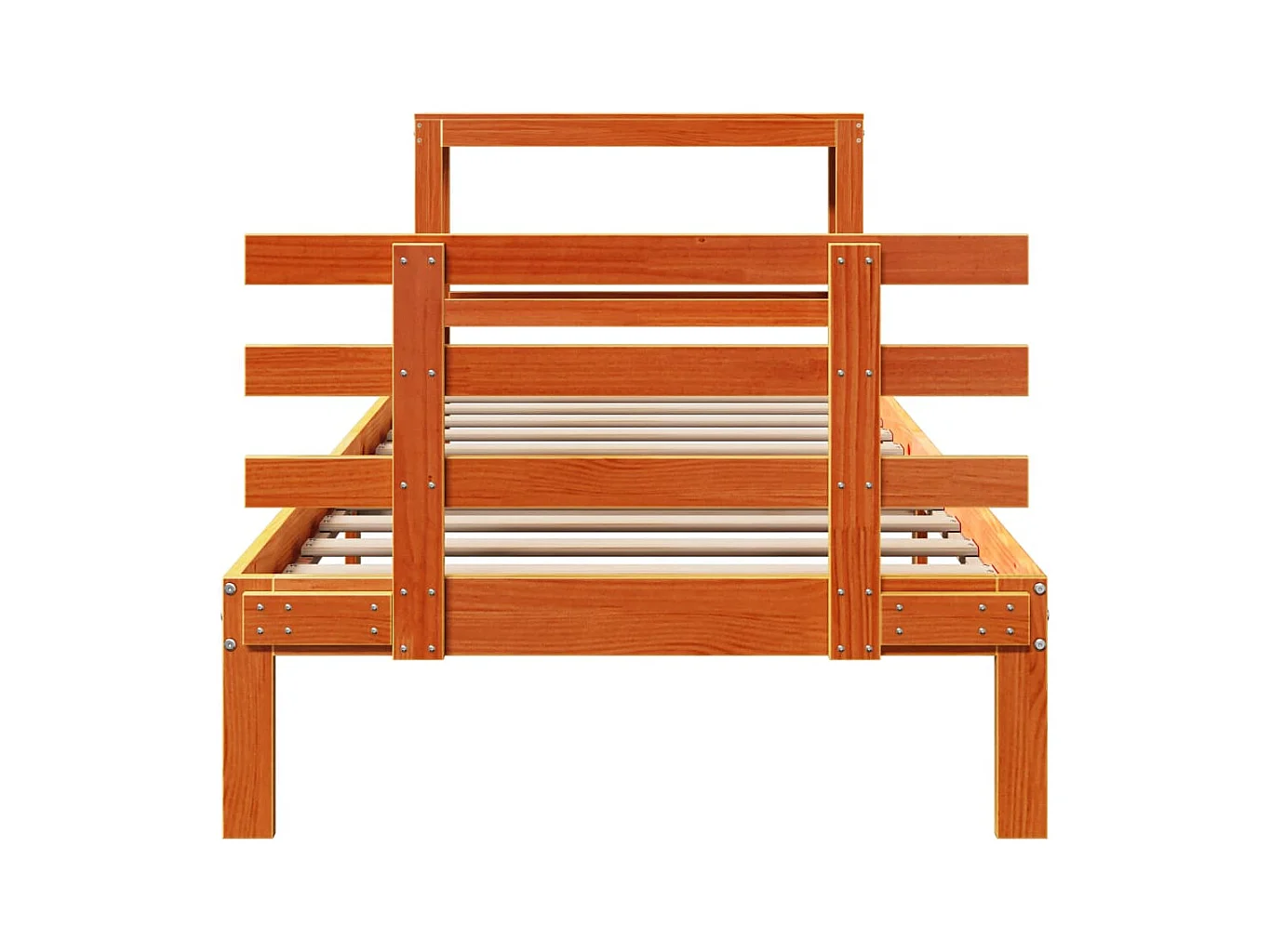 Cadre de lit et tête de lit sans matelas cire marron 100x200 cm