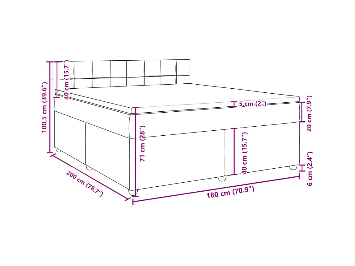 Boxspringbett mit Matratze Taupe 180x200 cm Stoff